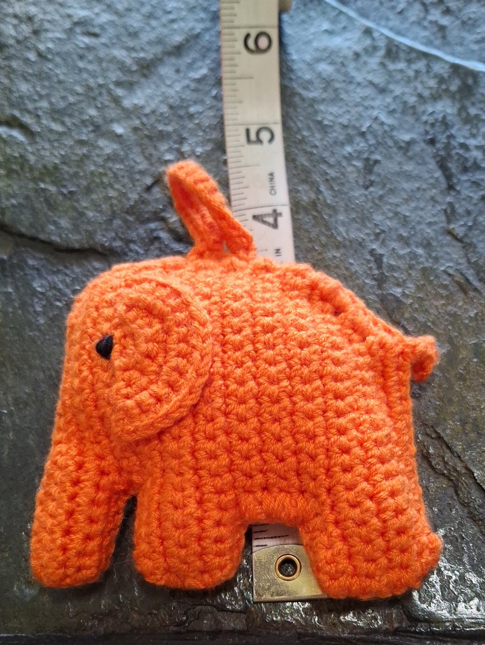 Handmade Crochet Elephant Ornament - Picture 4 of 4